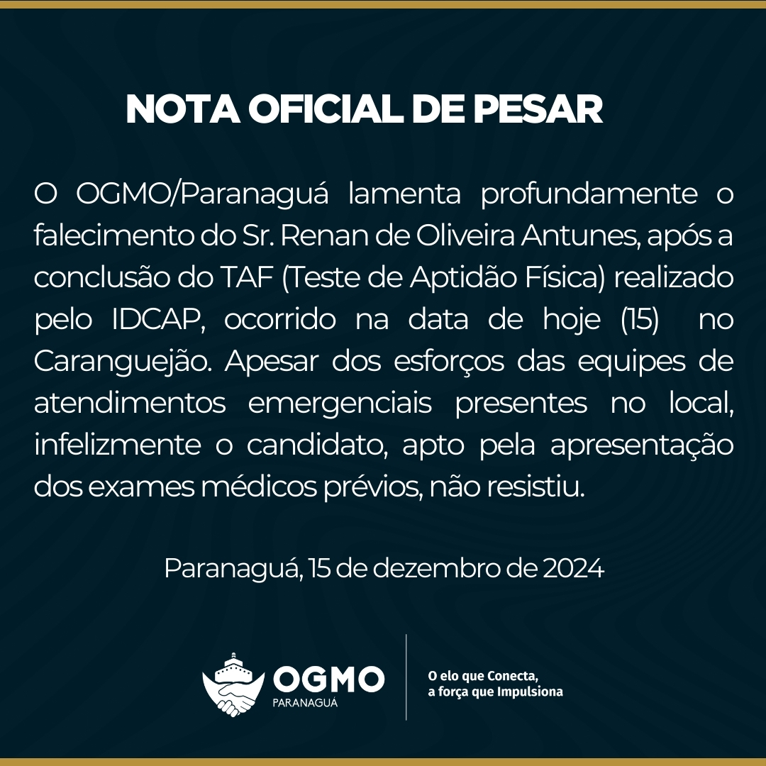 Nota oficial de pesar